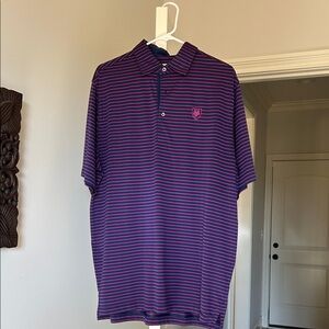 Elegant Purple Striped Polo Shirt